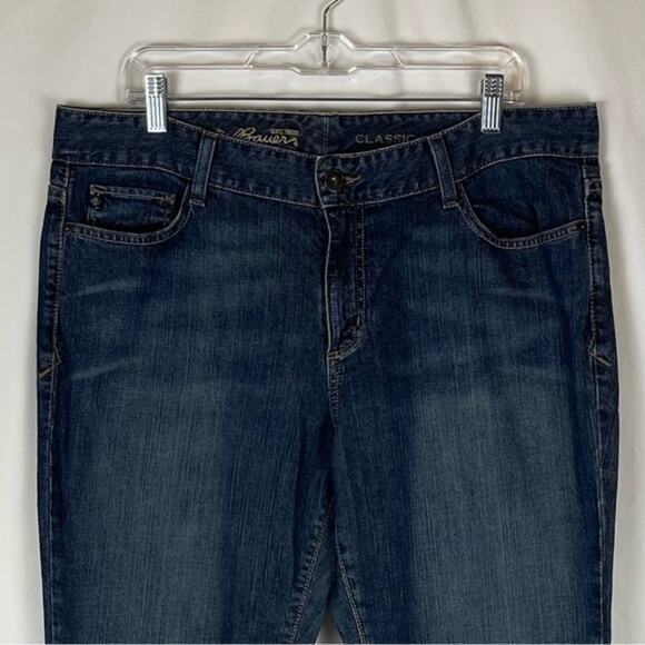 Eddie Bauer Classic Boot Cut High Rise Y2K Dark Wash Jeans Size 16S - Picture 3 of 12